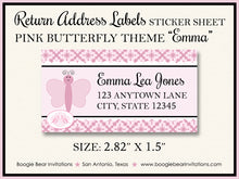 Load image into Gallery viewer, Pink Butterfly Birthday Party Invitation Girl Boogie Bear Invitations Emma Theme Paperless Printable Printed