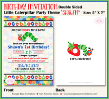 Load image into Gallery viewer, Caterpillar Birthday Party Invitation Fruit Picnic Boogie Bear Invitations Shawn Theme Paperless Printable Printed