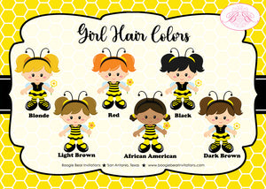 Busy Bee Girl Party Circle Stickers Birthday Sheet Round Boogie Bear Invitations Beatrice Theme