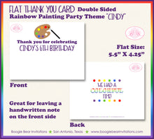 Load image into Gallery viewer, Rainbow Painting Birthday Party Thank You Card Boogie Bear Invitations Cindy Theme Printed