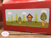 Load image into Gallery viewer, Red Riding Hood Birthday Treat Boxes Party Favor Tags Bag Box Little Girl Boogie Bear Invitations Scarlett Theme