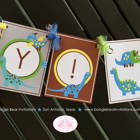 Blue Dinosaur It's A Boy Baby Shower Banner Boogie Bear Invitations Melissa Theme Printed