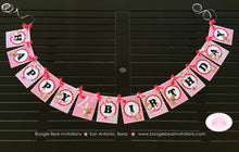 Load image into Gallery viewer, Valentine Girl Happy Birthday Party Banner Fairy Heart Red Pink Boogie Bear Invitations Charity Theme