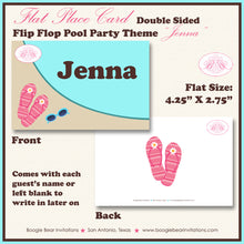 Load image into Gallery viewer, Flip Flop Pool Birthday Favor Party Card Tent Place Food Girl Swimming Boogie Bear Invitations Jenna Theme