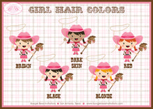 Load image into Gallery viewer, Pink Cowgirl Birthday Party Banner Hat Horse Cow Girl Small Name Age Boogie Bear Invitations Olivia Theme