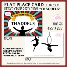 Load image into Gallery viewer, Circus Showman Favor Party Card Place Tent Appetizer Food Label Birthday Big Top Boogie Bear Invitations Thaddeus Theme