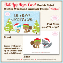 Load image into Gallery viewer, Winter Woodland Birthday Party Favor Card Appetizer Food Place Sign Label Christmas Animals Boogie Bear Invitations Winnie Theme