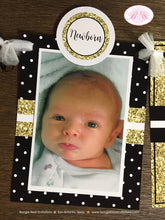 Load image into Gallery viewer, Mr. Wonderful Photo Timeline Banner 1st Onederful Birthday Bow Tie Mustache First Gold White Black ONE Boogie Bear Invitations Owen Theme