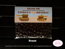 Load image into Gallery viewer, Military Birthday Party Treat Bag Toppers Folded Favor Tags Army Marines Air Force Tank Camo Green Boy Boogie Bear Invitations Patrick Theme