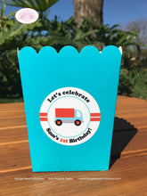 Load image into Gallery viewer, Cars Trucks Party Popcorn Boxes Mini Favor Food Birthday Girl Boy Red Blue Black Silver Traffic Travel Boogie Bear Invitations Sam Theme
