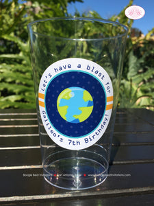 Outer Space Birthday Party Beverage Cups Plastic Drink Boy Girl Planet Galaxy Solar System Star Travel Boogie Bear Invitations Galileo Theme