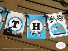 Load image into Gallery viewer, ATV Off Road Birthday Party Package Boy Blue Girl Racing Quad All Terrain Vehicle Checkered Flag Black Boogie Bear Invitations Seth Theme