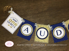 Load image into Gallery viewer, Mr. Wonderful Birthday Party Package Boy Little Man Glitter Gold Blue Navy White Onederful Banner 1st Boogie Bear Invitations Auden Theme