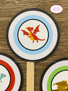 Dragon Knight Birthday Party Cupcake Toppers Cake Display Soldier Shield Red Brown Blue Flying Slayer Boogie Bear Invitations Lawson Theme