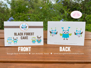 Forest Owls Birthday Party Package Girl Boy Retro Woodland Animals Creatures Birds Vintage Retro Rustic Boogie Bear Invitations Kayden Theme