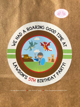 Load image into Gallery viewer, Dragon Knight Birthday Party Favor Bag Treat Kraft oy Soldier Shield Red Brown Blue Flying Hero Slayer Boogie Bear Invitations Lawson Theme