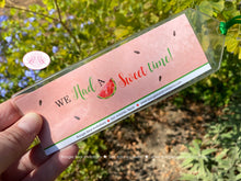 Load image into Gallery viewer, Red Watermelon Birthday Party Bookmarks Favor Girl One In a Melon Two Sweet Green Summer Fruit Farm Boogie Bear Invitations Marlene Theme
