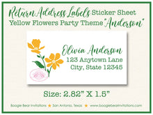 Load image into Gallery viewer, Yellow Flowers Wedding Invitation Birthday Party White Green Garden Grow Boogie Bear Invitations Anderson Theme Paperless Printable Printed