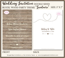 Load image into Gallery viewer, Rustic Wood Wedding Invitation Party Farm Barn Country Lights Heart Arrow Boogie Bear Invitations Landacre Theme Paperless Printable Printed