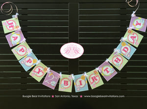 Spring Owls Happy Birthday Party Banner Girl Easter Pink Flower Pot Garden Butterfly Woodland Animals Boogie Bear Invitations Lorelei Theme
