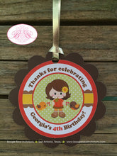 Load image into Gallery viewer, Harvest Girl Birthday Party Favor Tags Autumn Fall Pumpkin Picking Retro Red Barn Farm Country Boogie Bear Invitations Georgia Theme Printed