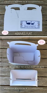 Navy Blue Whale Baby Shower Treat Boxes Favor Tags Bag Box Boy Girl Royal Grey White Chevron Boogie Bear Invitations Kristy Theme Printed