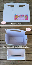Load image into Gallery viewer, Gingerbread Girl Pink Party Treat Boxes Birthday Favor Snow Lollipop Snowflake Christmas House Sweet Boogie Bear Invitations Candy Sue Theme