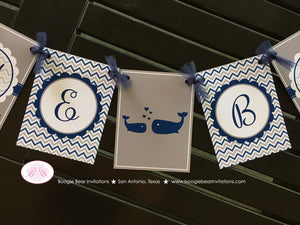 Navy Blue Whale Baby Shower Party Banner Welcome Boy Girl White Little Valentines Day Chevron Boogie Bear Invitations Kristy Theme Printed