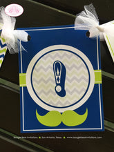 Load image into Gallery viewer, Mustache Bash Highchair I am 1 Banner Birthday Party Chevron Lime Green Navy Blue Boy 1st 2nd Boogie Bear Invitations Walter Theme Printed