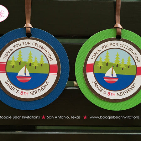 Lake Sailing Birthday Party Favor Tags Boating Swimming Swim Fish Fishing Teen River Summer Boogie Bear Invitations Jamie Theme
