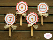 Load image into Gallery viewer, Retro Ice Cream Birthday Party Package Girl Summer Happy Door Banner Sign Popsicle Vintage Retro Sweet Boogie Bear Invitations Rebecca Theme