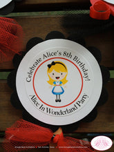 Load image into Gallery viewer, Alice In Wonderland Cupcake Toppers Birthday Party Girl Queen of Hearts White Rabbit Hole Mad Hatter Set Boogie Bear Invitations Alice Theme