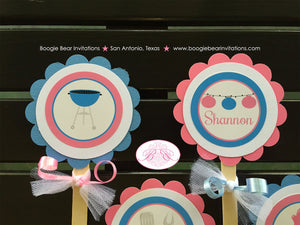 BBQ Reveal Baby Shower Cupcake Toppers Pink Blue Grill Q Summer Dinner Boy Girl Barbecue Party Twins Boogie Bear Invitations Shannon Theme