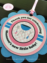 Load image into Gallery viewer, BBQ Reveal Baby Shower Favor Tags Grill Q Pink Blue Cook Summer Dinner Boy Girl Barbecue Party Twins Boogie Bear Invitations Shannon Theme
