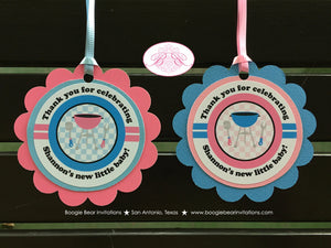 BBQ Reveal Baby Shower Favor Tags Grill Q Pink Blue Cook Summer Dinner Boy Girl Barbecue Party Twins Boogie Bear Invitations Shannon Theme