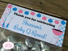 Load image into Gallery viewer, BBQ Reveal Baby Shower Treat Bag Toppers Folded Favor Grill Q Pink Blue Boy Girl Barbecue Party Twins Boogie Bear Invitations Shannon Theme