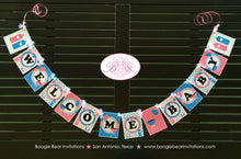 Load image into Gallery viewer, BBQ Reveal Welcome Baby Shower Banner Party Grill Q Pink Blue Summer Boy Girl Barbecue Twins Boogie Bear Invitations Shannon Theme Printed