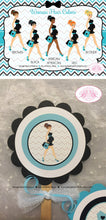 Load image into Gallery viewer, Aqua Blue Black Cupcake Toppers Baby Shower Chevron Modern Chic Boy Girl Teal Turquoise Chevron Dot Boogie Bear Invitations Vanessa Theme