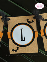 Load image into Gallery viewer, Haunted House Happy Halloween Banner Party Orange Full Moon Scary Black Bat Adult Teen Boo Boy Girl Boogie Bear Invitations Straub Theme
