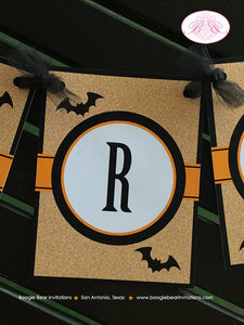 Haunted House Beware Halloween Banner Party Happy Orange Full Moon Scary Black Bat Adult Teen Boo Dead Boogie Bear Invitations Straub Theme