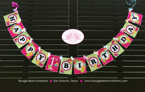 Frog Duck Happy Birthday Party Banner Girl Pink Spring Flowers Gardening Green Rain Boots Chick Pond Boogie Bear Invitations Charlize Theme