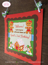 Load image into Gallery viewer, Gingerbread Girl Party Door Banner Birthday Winter Lollipop Snowflake Candy Snow Christmas Sweet Cookie Boogie Bear Invitations Gretel Theme