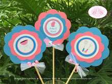 Load image into Gallery viewer, BBQ Reveal Baby Q Shower Centerpiece Set Pink Blue Grill Q Summer Dinner Boy Girl Barbecue Party Twins Boogie Bear Invitations Shannon Theme