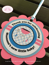 Load image into Gallery viewer, BBQ Reveal Baby Shower Favor Tags Grill Q Pink Blue Cook Summer Dinner Boy Girl Barbecue Party Twins Boogie Bear Invitations Shannon Theme