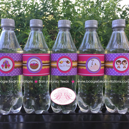 Twin Harvest Girl Birthday Party Bottle Wraps Wrapper Cover Label Pumpkin Fall Autumn Country Farm Boogie Bear Invitations Ivy Izzy Theme