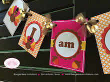 Load image into Gallery viewer, Pink Turkey Birthday Party I am 1 Banner Highchair Girl Fall Thanksgiving Pumpkin Wagon Acorn Autumn Boogie Bear Invitations Riley Theme