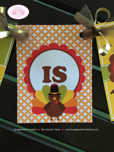 Load image into Gallery viewer, Little Turkey Birthday Banner Party Small Girl Boy Fall Thanksgiving Pumpkin Wagon 1st 2nd 3rd 4th 5th Boogie Bear Invitations Jayden Theme