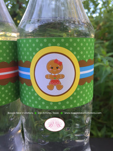 Gingerbread Birthday Party Bottle Wraps Girl Wrappers Label Cover Lollipop Snowflake Christmas Winter Boogie Bear Invitations Gretel Theme