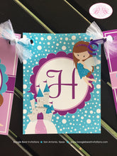 Load image into Gallery viewer, Winter Fairy Happy Birthday Party Banner Girl Purple Lavender Blue Christmas 1st 2nd 3rd 4th 5th 6th Boogie Bear Invitations Parisa Theme