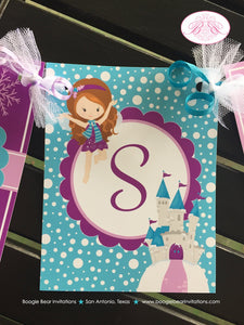 Winter Fairy Birthday Name Banner Party Girl Christmas Purple Blue Snow 1st 2nd 3rd 4th 5th 6th 7th 8th Boogie Bear Invitations Parisa Theme